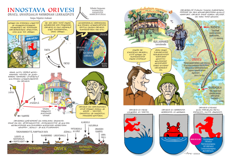 Tarmo Koivisto Oriveden Orivesi strategia sarjakuva kuvitus visualisointi kunta kaupunki kaupunkistrategia 2030 Mämmilä